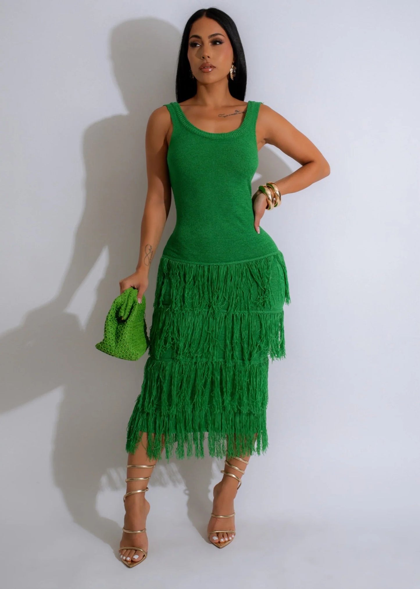 Casade Midi Dress Green