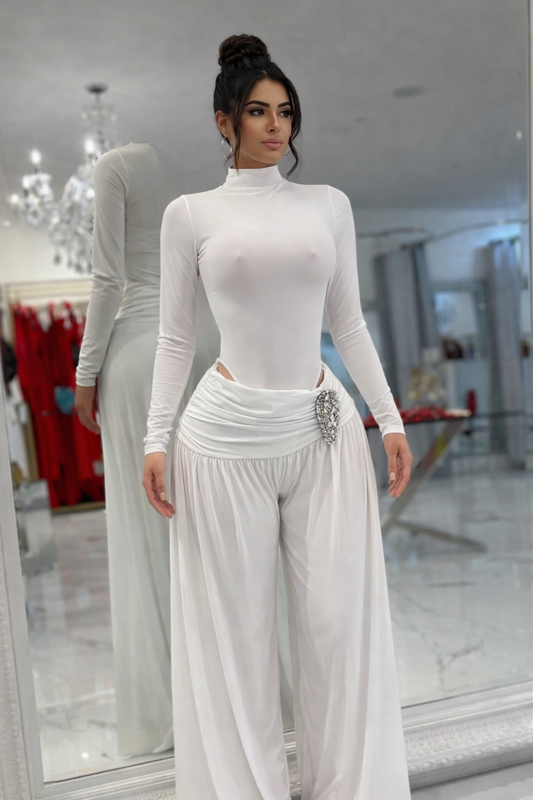 Chuly Chic Pants Set White