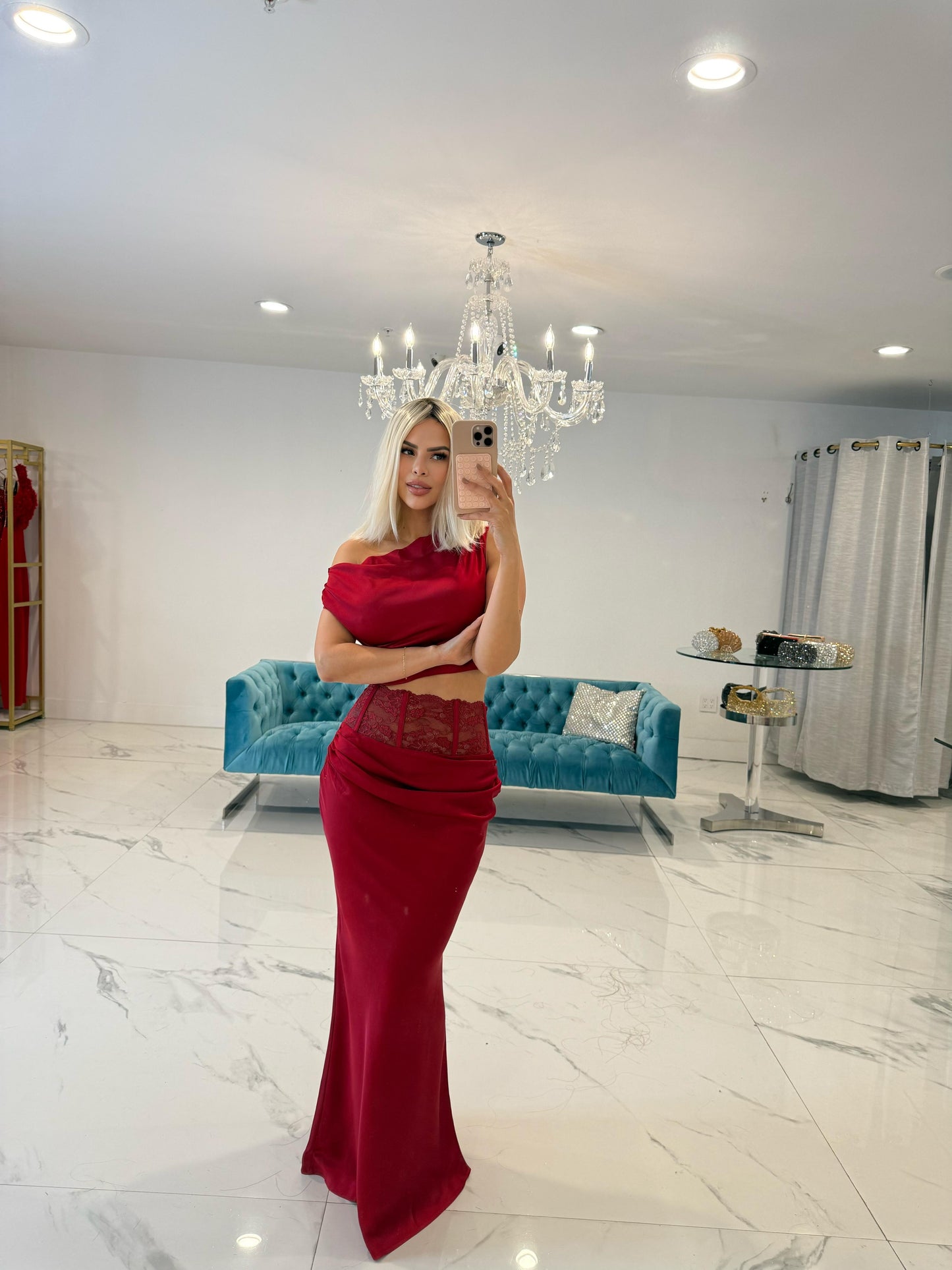 Allow Me to Lead The Way Skirt Set Red