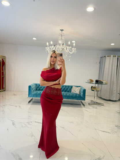 Allow Me to Lead The Way Skirt Set Red
