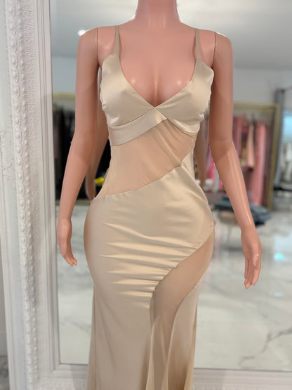 I Can See Right Through You Maxi Dress Nude