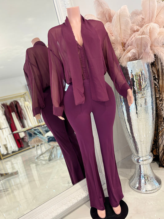 Own It and Work it Pants Set Purple