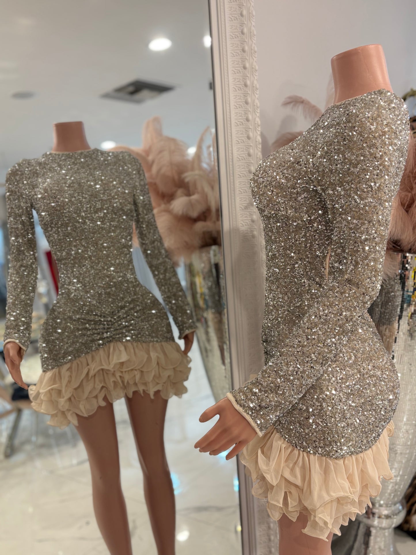 Marvelous Woman Mini Dress Silver