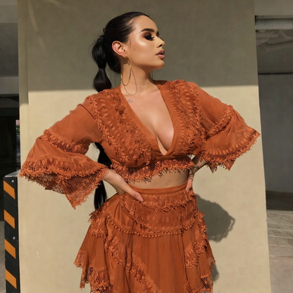 Heavenly Dreams Skirt Set Terracotta
