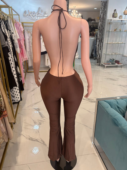 DressAll Around Me Jumpsuit Brown