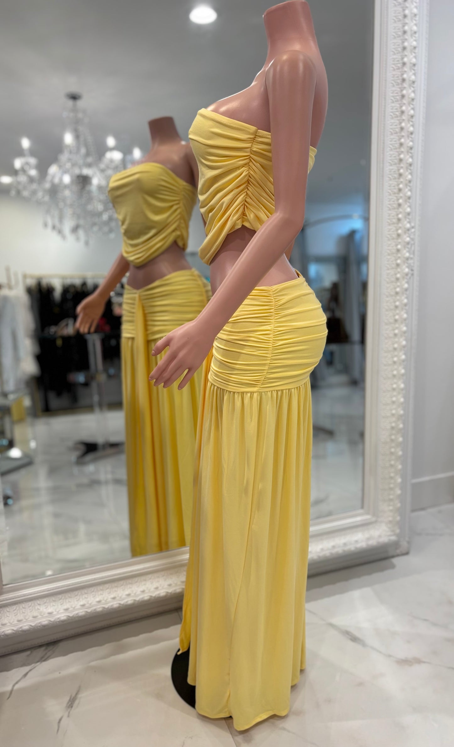 Living With Vibes Skirt Set Yellow