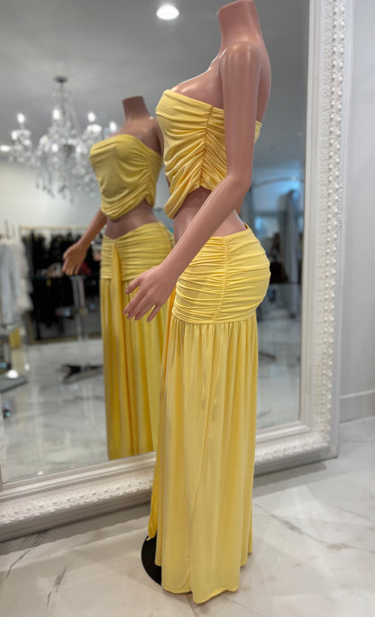 Living With Vibes Skirt Set Yellow