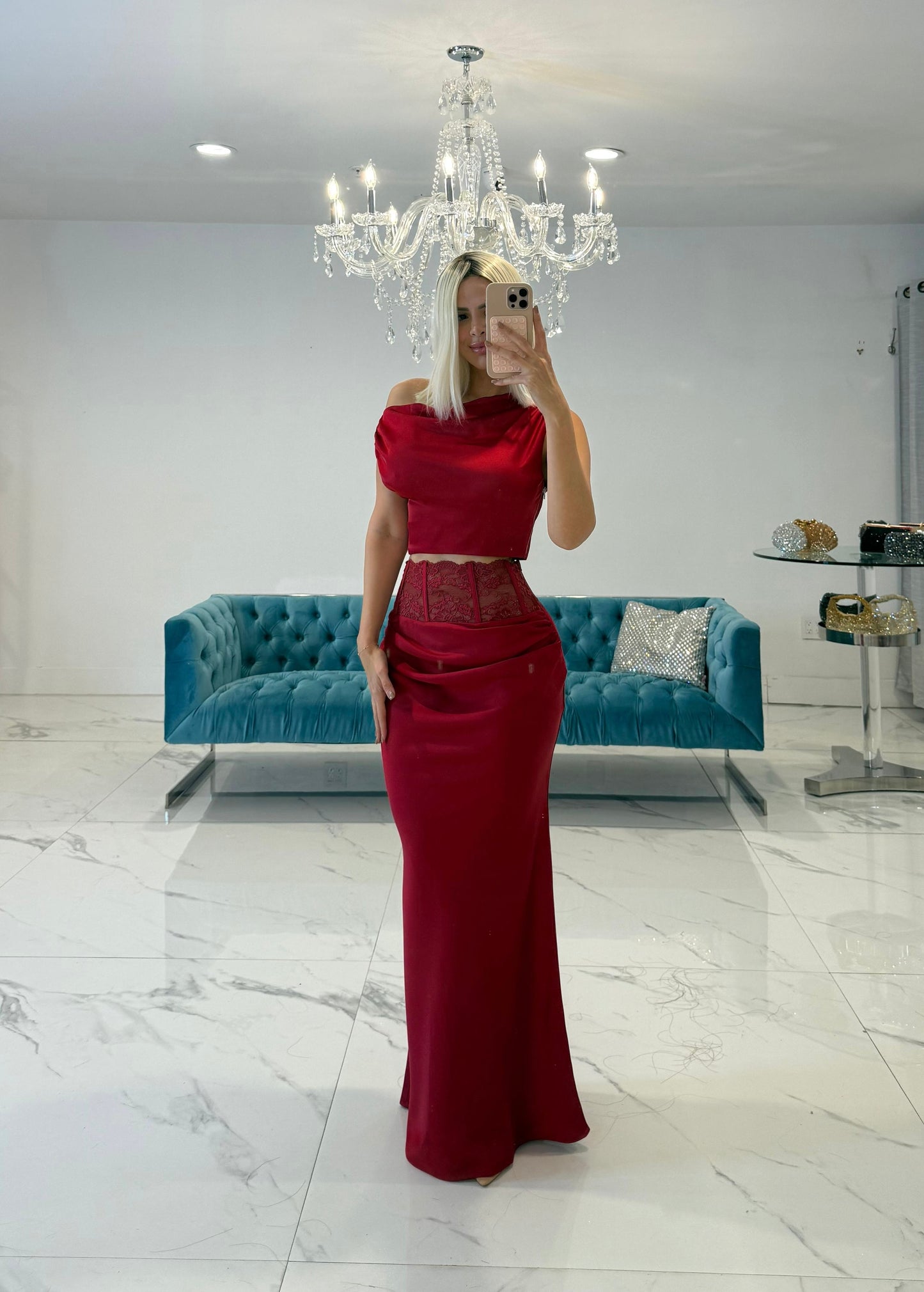 Allow Me to Lead The Way Skirt Set Red