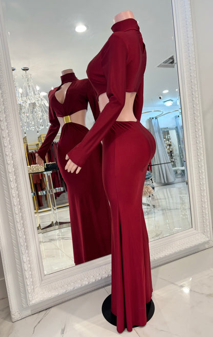 Beauty is Deadly Maxi Dress Rojo Vino