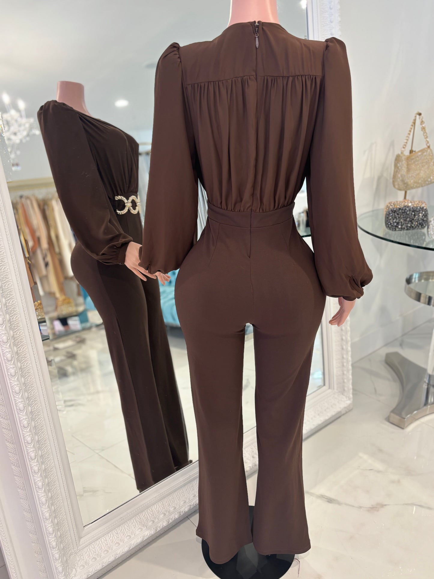 It’s My Turn Jumpsuit Brown