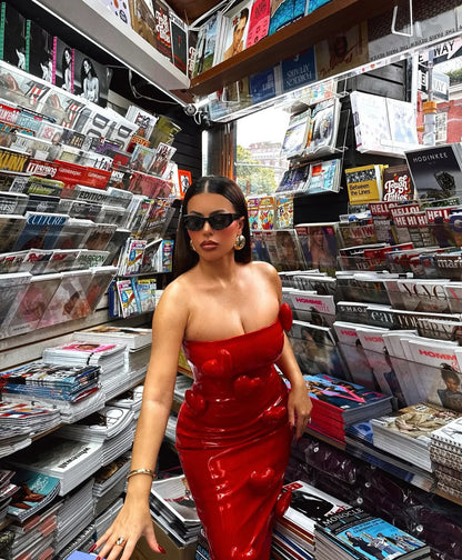 Love liquid Midi Dress Red