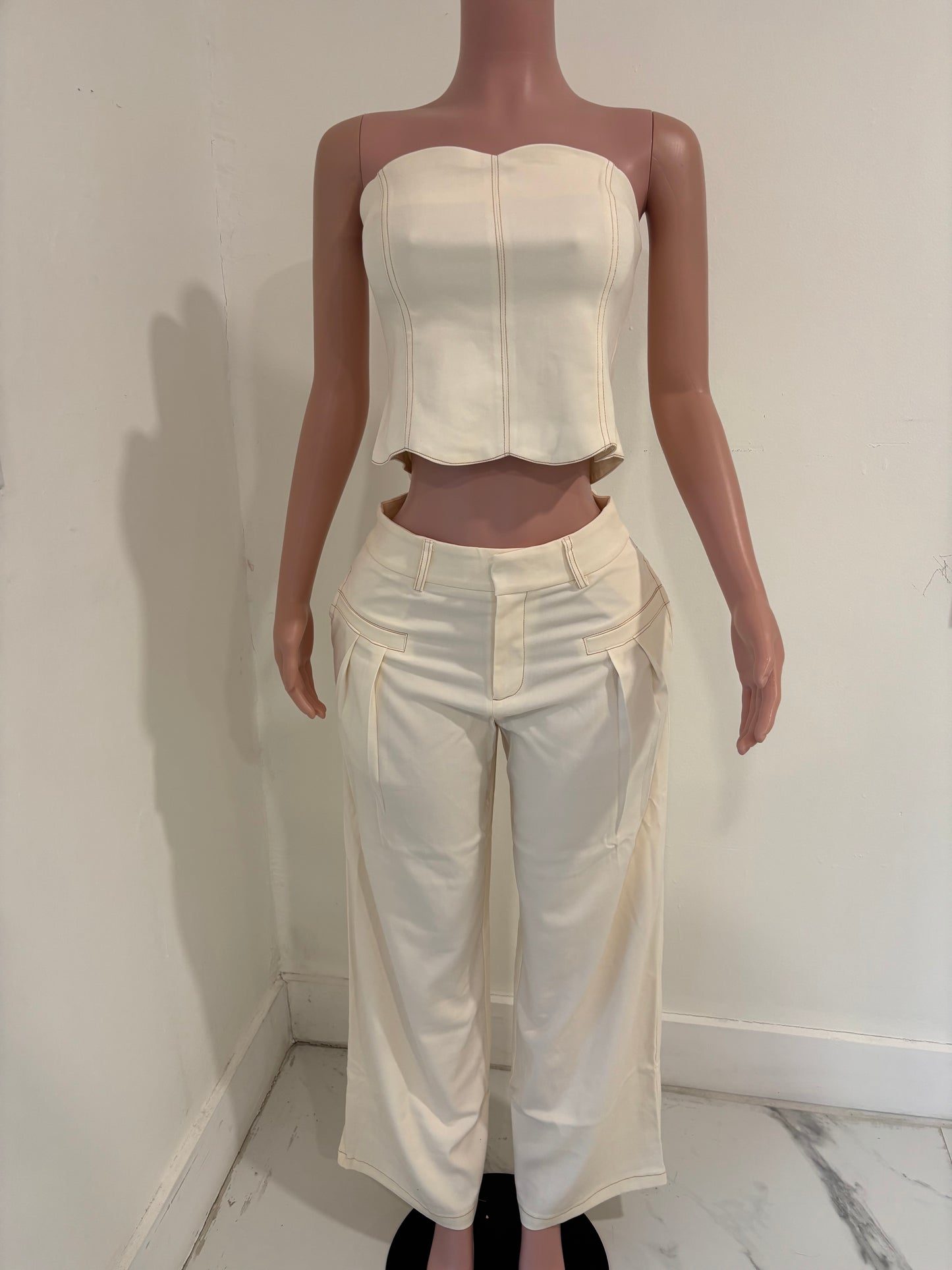 Let’s Get Into It Pants Set White