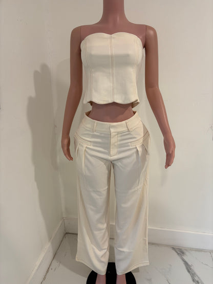 Let’s Get Into It Pants Set White