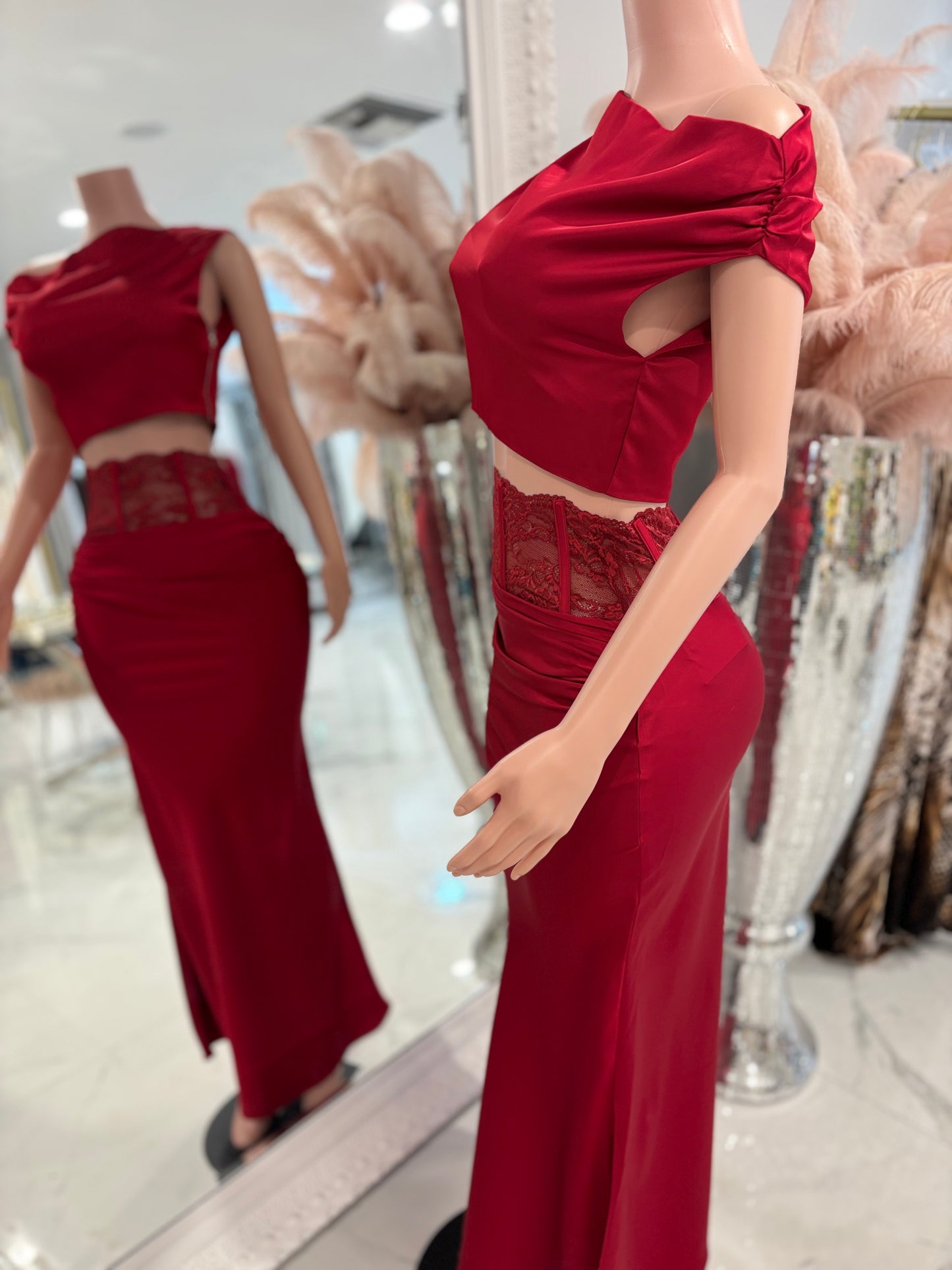 Allow Me to Lead The Way Skirt Set Red