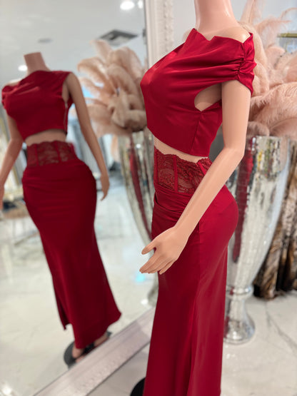 Allow Me to Lead The Way Skirt Set Red