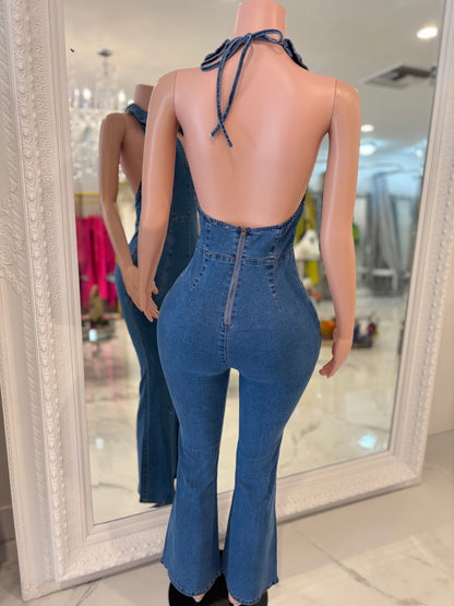 The Bombshell Has Arrived Jumpsuit Blue
