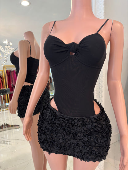 Wrapped Around My Finger Skirt Set Black