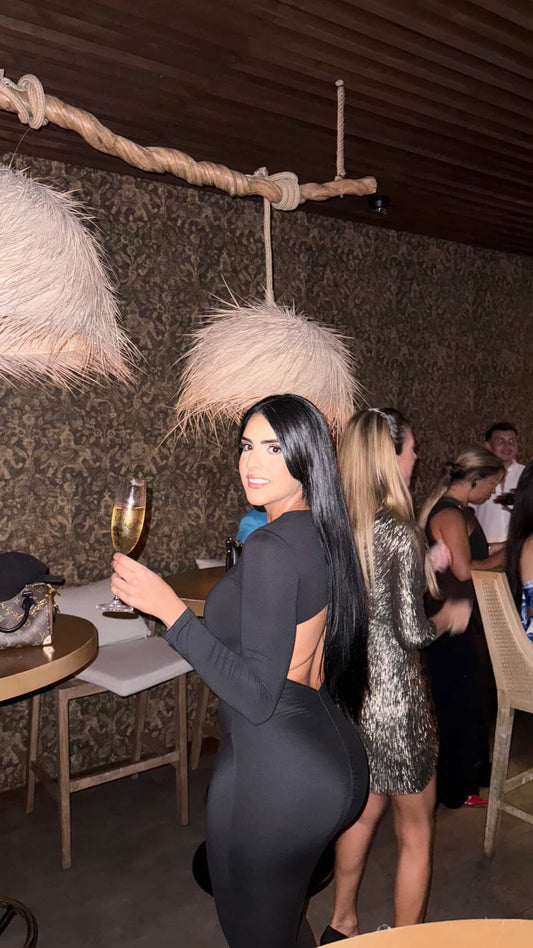 Soraya Ruched Maxi Dress Black