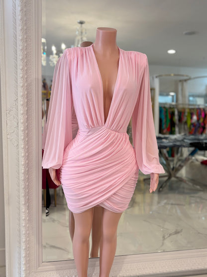 Baby Pink Mini Dress