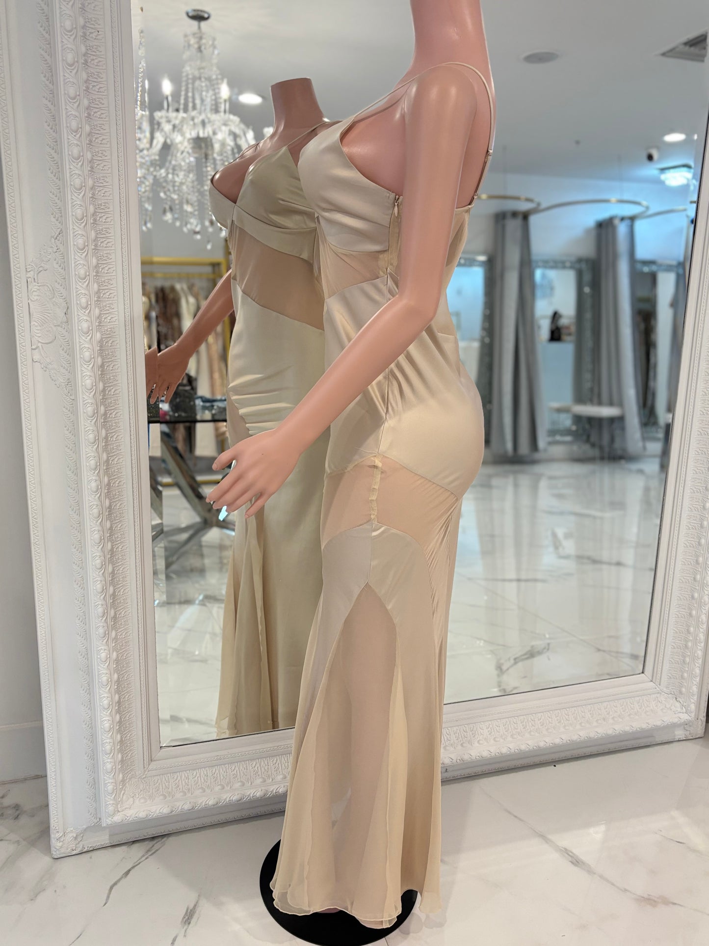 I Can See Right Through You Maxi Dress Nude