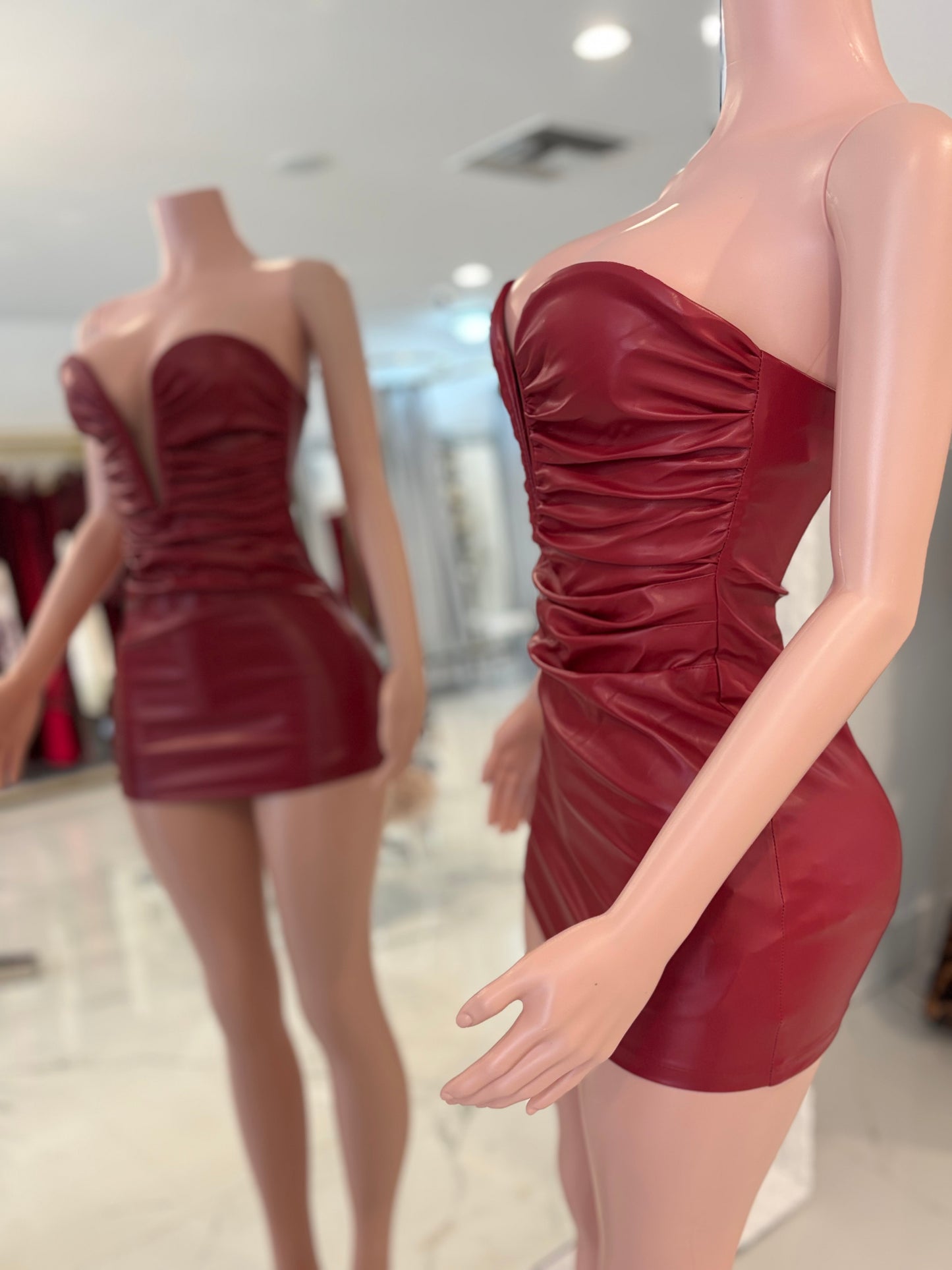 Let Me Serve Mini Dress Red