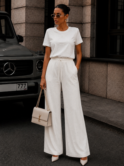 This is What You Get Pant Set White