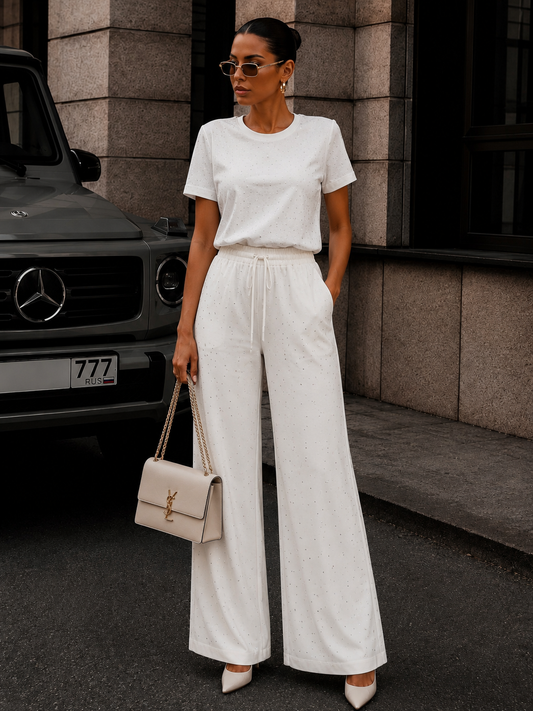 This is What You Get Pant Set White