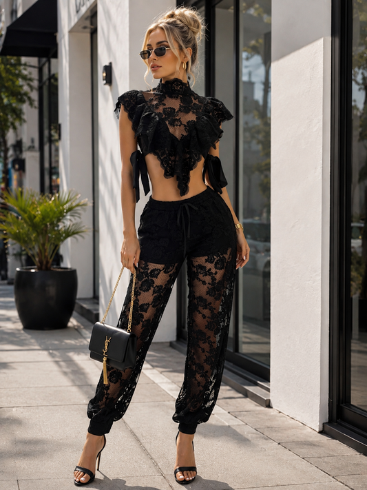 Know What I'm Doing Pants Set Black