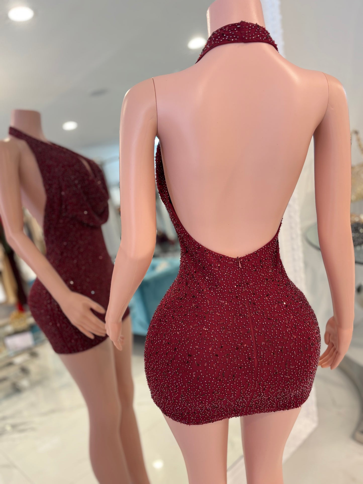 Be My Darling Mini Dress Rojo Vino