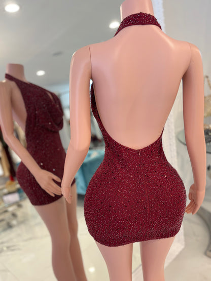 Be My Darling Mini Dress Rojo Vino