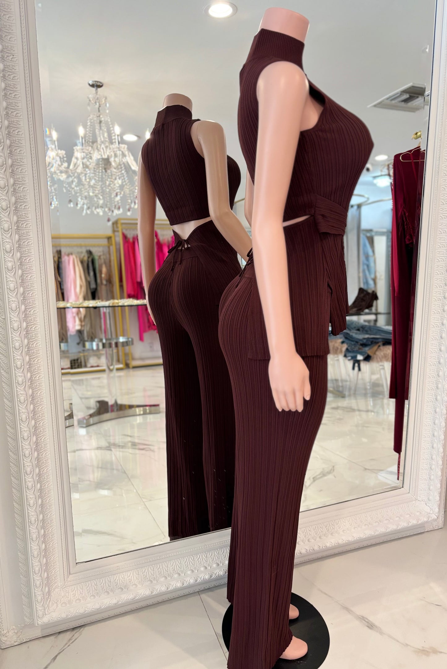 The Draped Aura Ribbet Pant Set