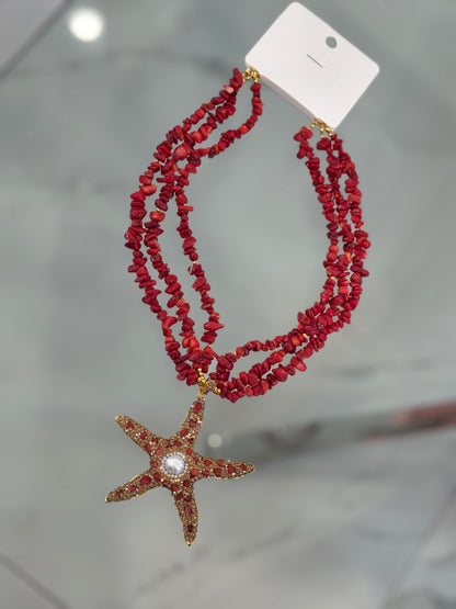 Star of the Tide Necklace Red