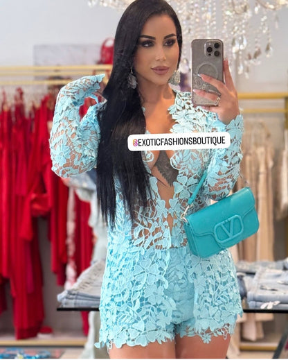 Please Give Me Everything Short Set Blue