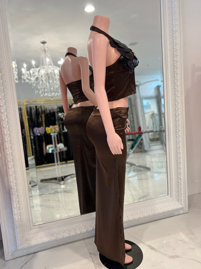 I Am Always Here Skirt Set Brown