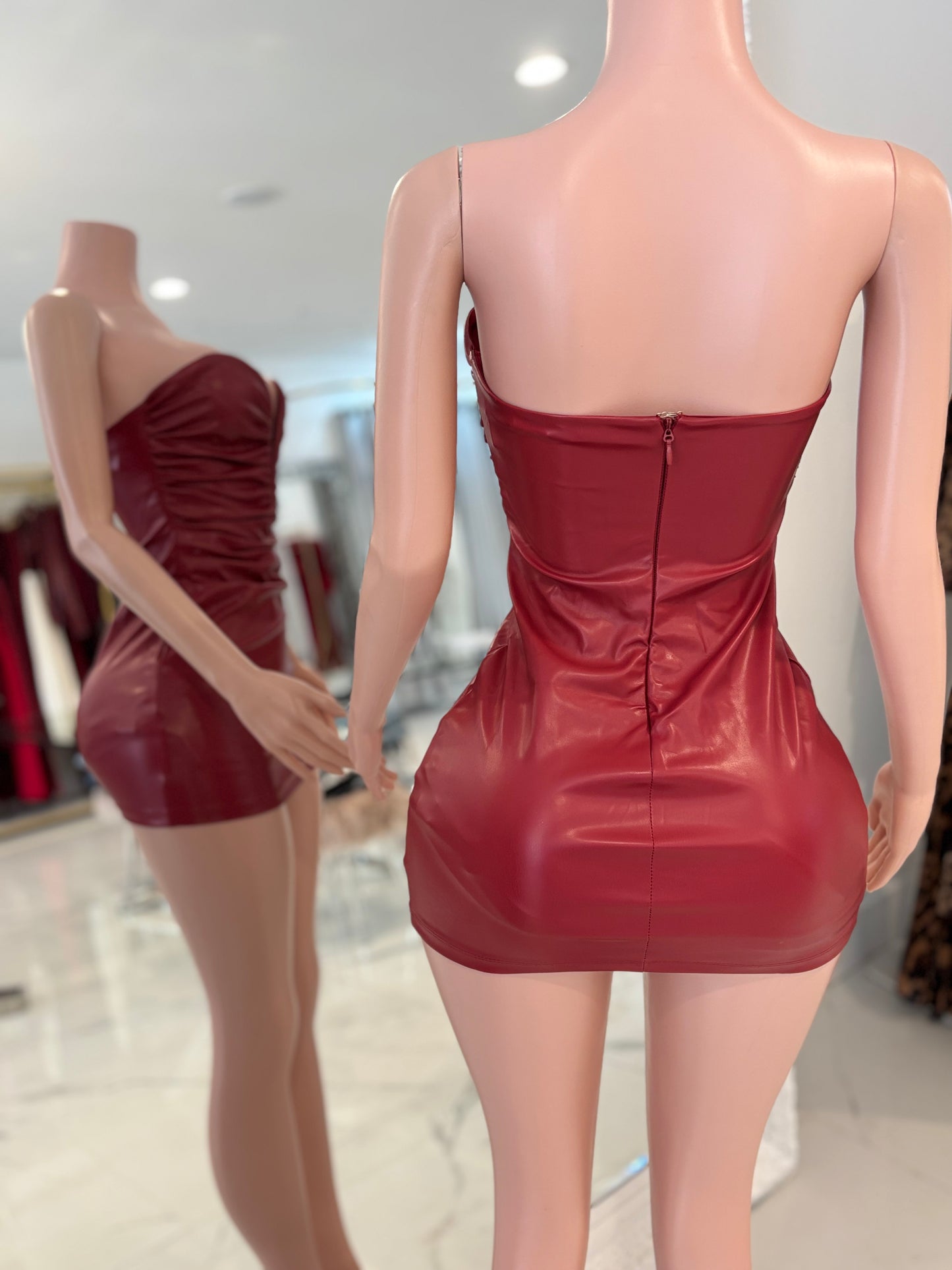 Let Me Serve Mini Dress Red