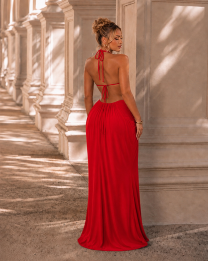 Love Ruched Maxi Dress Red
