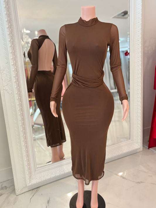 They'll Never Know Maxi Dress Brown