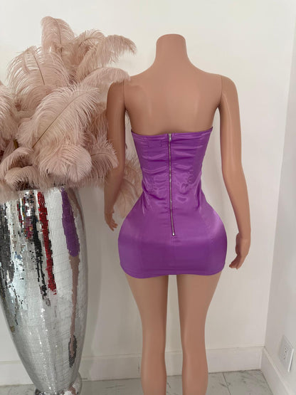 The Mirage Satin Mini Dress Purple