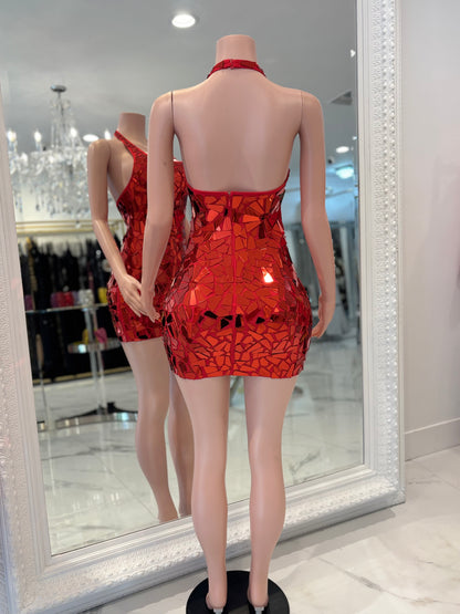 Put Me Back Together Mini Dress Red