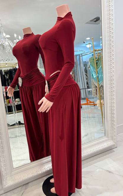 Cocoa Chic Pants Set Red