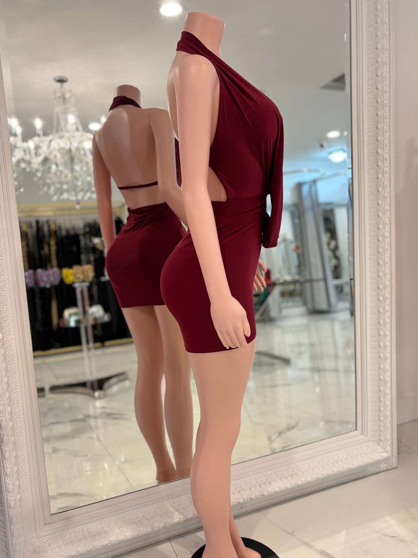 Eat Your Heart Baby Mini Dress Rojo Vino