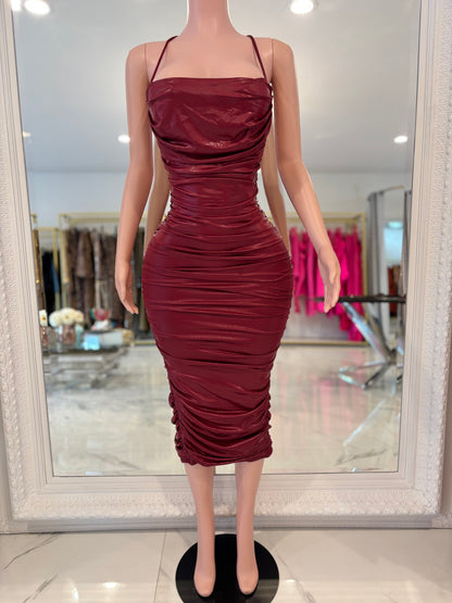 Let’s Get Risky Midi Dress Red