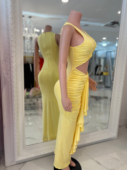 Soleil Chic Maxi Dress Yellow