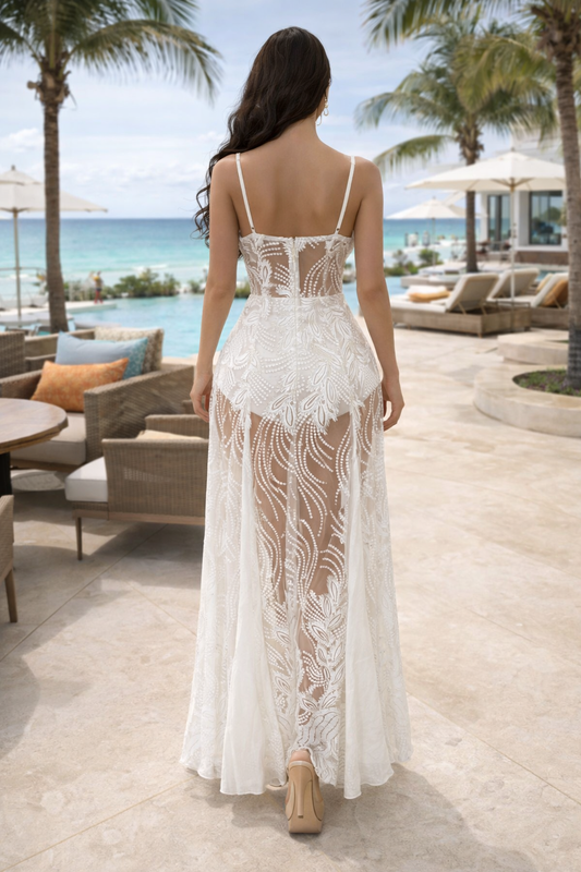 Opal Dream Lace Maxi Dress White