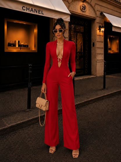 Sexy Vibes Jumpsuit Red