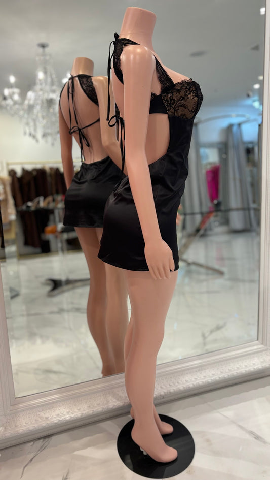 My Eyes Are Up Here Mani Dress black