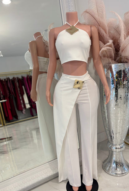 It is My Way Or No Way Pant Set White