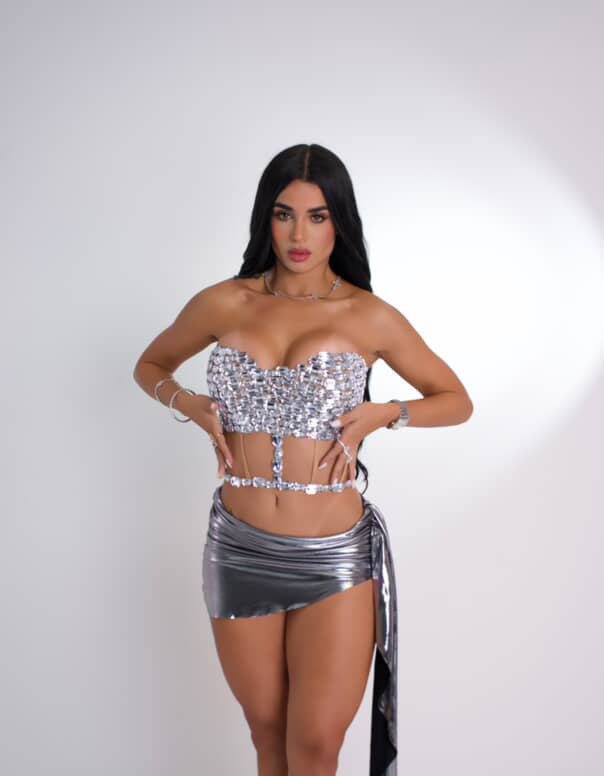The Goddess I Am Skirt Set Silver