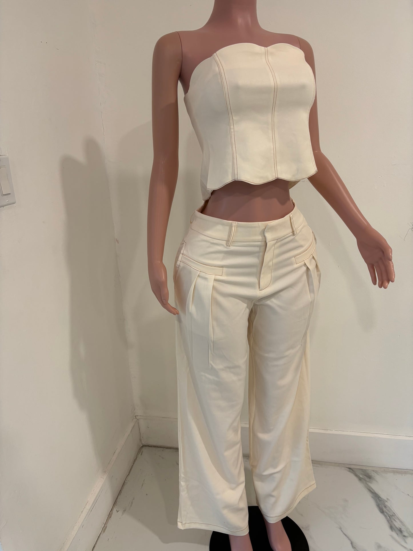 Let’s Get Into It Pants Set White