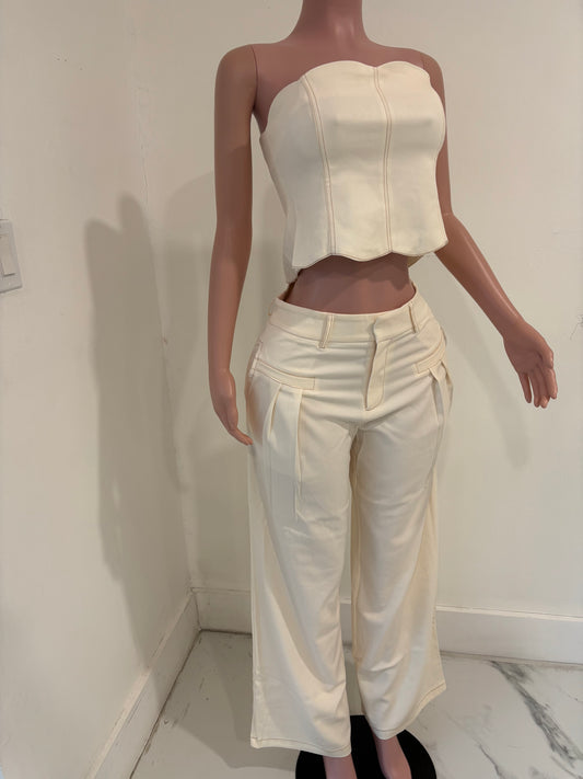 Let’s Get Into It Pants Set White